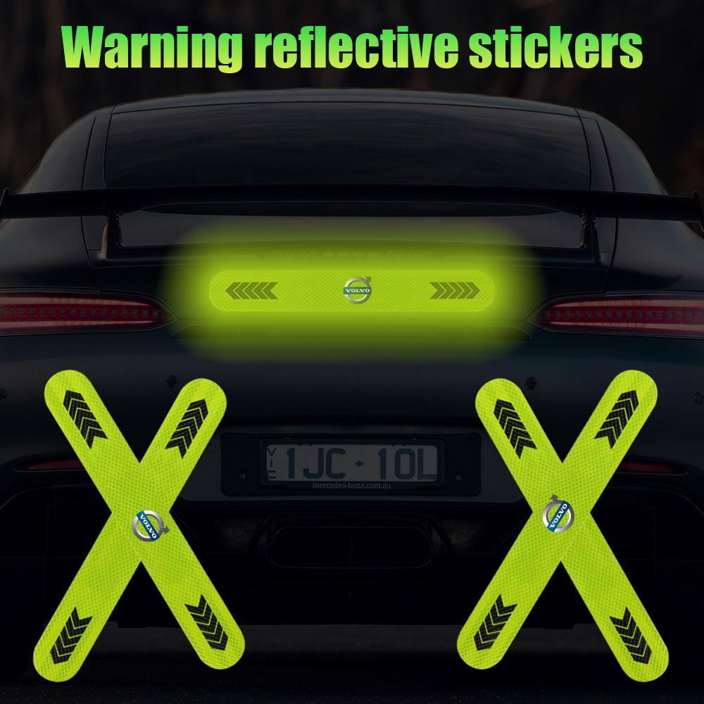 Car Rear Trunk Warning Reflective Stickers Auto Waterproof Reflective Strip For Volvo Rdesign T6 AWD C30 C70 S40 S60 S70 S80 S90
