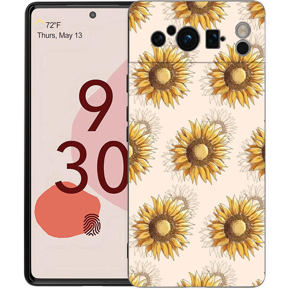 Summer Daisy Sunflower Floral Flower Phone Case for Google Pixel 8 7 6 7A 6A Pro 5G Shockproof Silicone 9 Pro XL 8 Pro 5G Shell