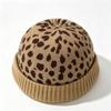 Brimless Melon Skin Hat Leopard Plaid Painter Hat Retro Knitted Beanies Cap  Women