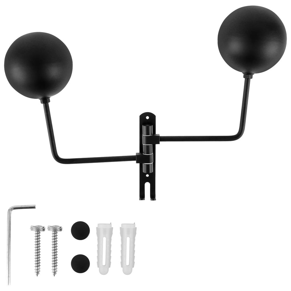 2PCS Single/Dual-Ball Motorcycle Helmet Holder Wall Mount Bike Helmet Rack 180°Rotation Helmet Hanger Steel with Hook Metal Rack