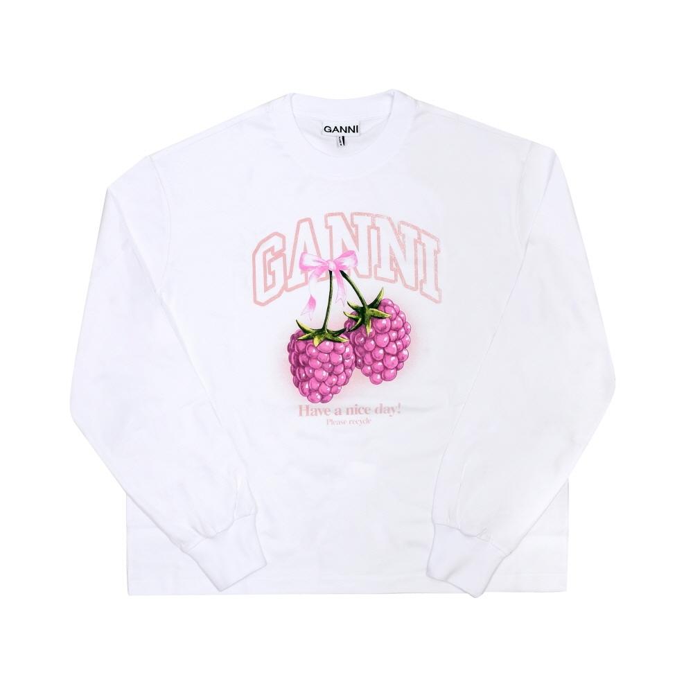 Ganni Women Long Sleeve Tee Raspberry A1050141 151 A1050141 151 (XS)