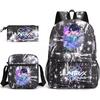 3Pcs/set Cartoon Printed Backpack with Shoulder Bag Pencil Case for Teenager Student Boy Girl School Bag Large Capacity Waterproof Bookbag Kid Gift