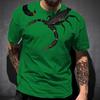Men T-shirt O Neck Breathable Easy to Match Mighty 3D Print Short Sleeves Pullover Scorpion Print Contrast Color Summer Tops Daily Clothes