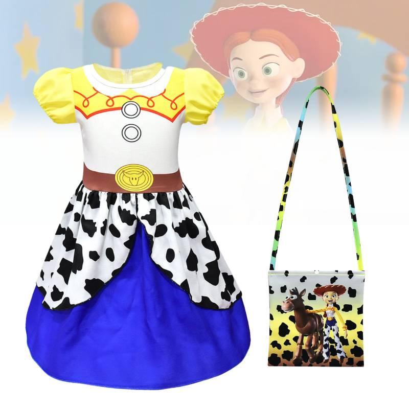 Cotton Princess Dress For Girls Alice Style Short Sleeve Lovely And Charming Ideal For 90-140cm Height