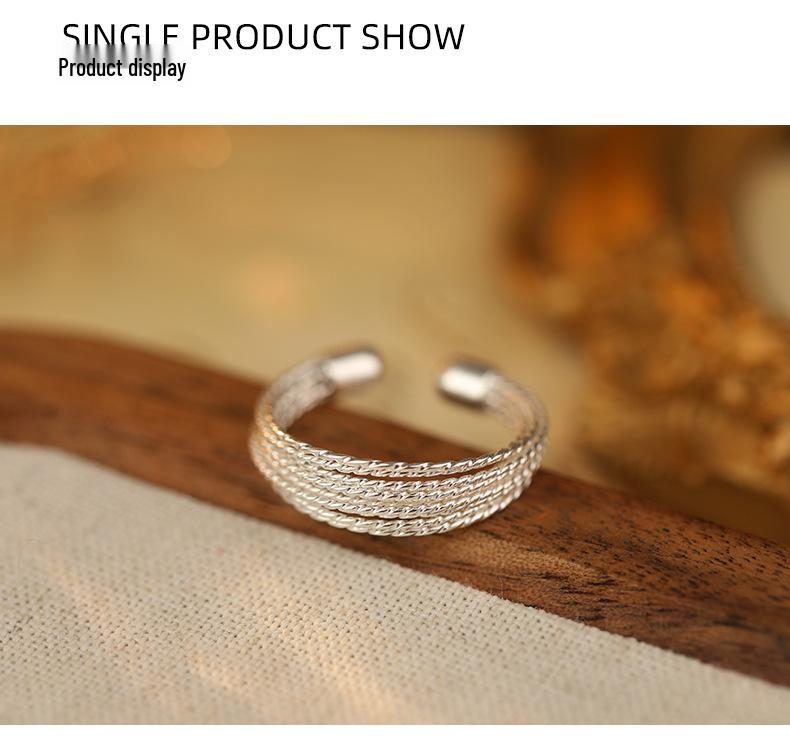 Banyan Tree S925 Silver Korean Multi-Layer Stacking Ring - Trendy Fashion Jewelry for Women