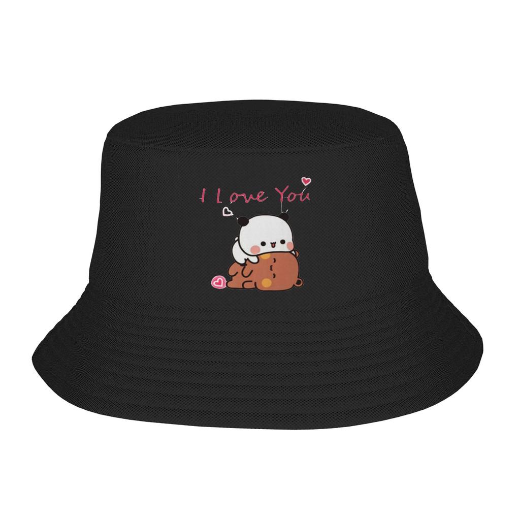 Style Bubu Yier Beer Cartoon Bucket Hat Women Foldable Hiking FisherUnisex Cap Vocation Getaway Headwear Boonie Hat