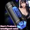 Automatic Male Masturbator Cup Blowjob Realistic Oral Sucking Masturbator Pocket Pussy Penis Training Vibrator Adult Sex Machine