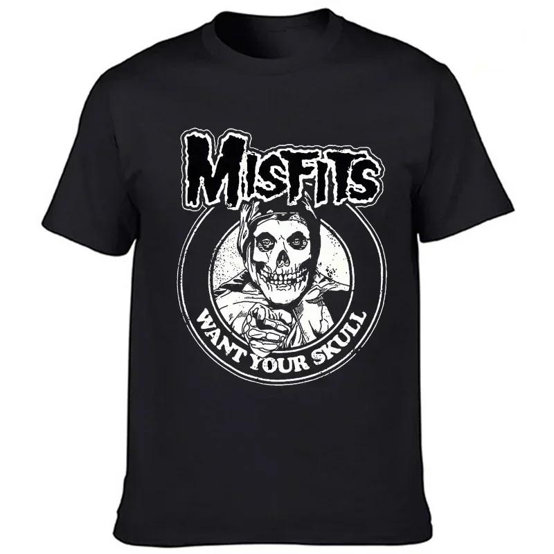

Misfits Americ An Psycho Панк-рок группа Danzig Sa Mhain Футболка I Want Your Skulls Футболка Харадзюку Винтажные графические топы Camisetas#Цвет(5) XXXXXL чёрный