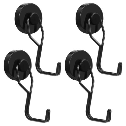 

Aogarso [Set of 4] Super Strong Magnetic Hooks, Stainless Steel, Rust-Resistant, for Kitchen, Refrigerator, Door Key Holder, Office, Bathroom, Wall Mo