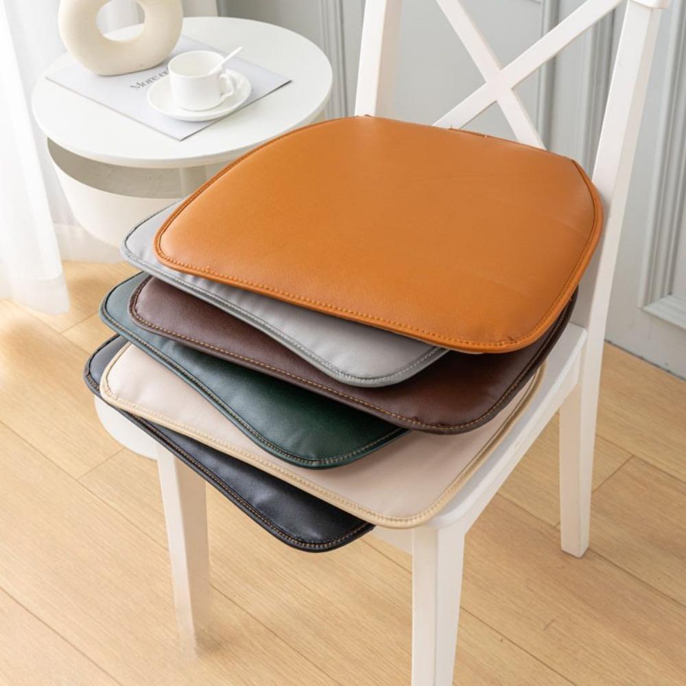 Trendy 40*43cm Seat Cushion Waterproof Faux Leather Chair Cushions Non Slip Thickened Chair Pads Office Chairs