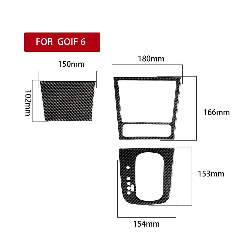Pegatinas Interiores de Fibra de Carbono para Coche Repuesto Para VW Golf 6 GTI R MK6 2008-12(Estilo A, Conducción Izquierda)