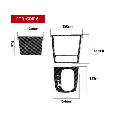 Car Carbon Fiber Interior Stickers Replacement For VW Golf 6 GTI R MK6 2008-12(Style A,Left Drive)