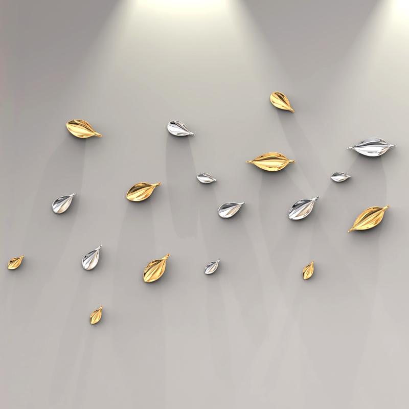 Modern Sofa Background Wall Decoration Restaurant Porch Art Resin Wall Decoration Pendant Model Room Leaf Wall Decoration