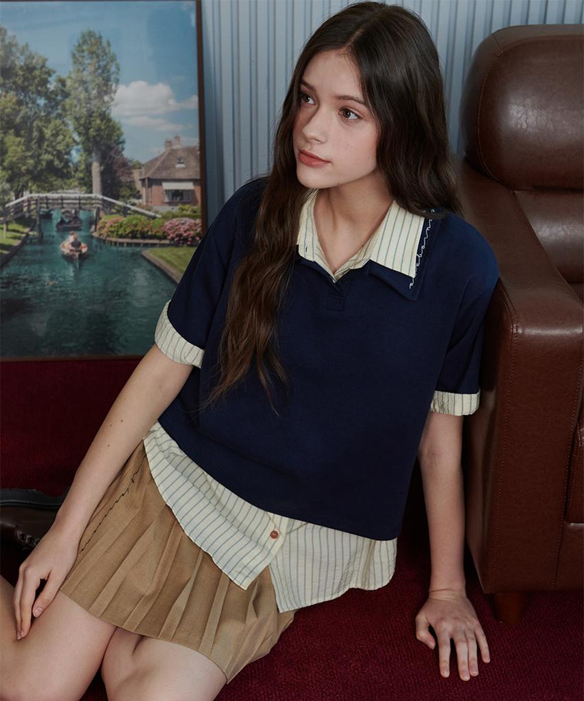 Eoboneoseu Logo Pique Polo Shirt [Navy]