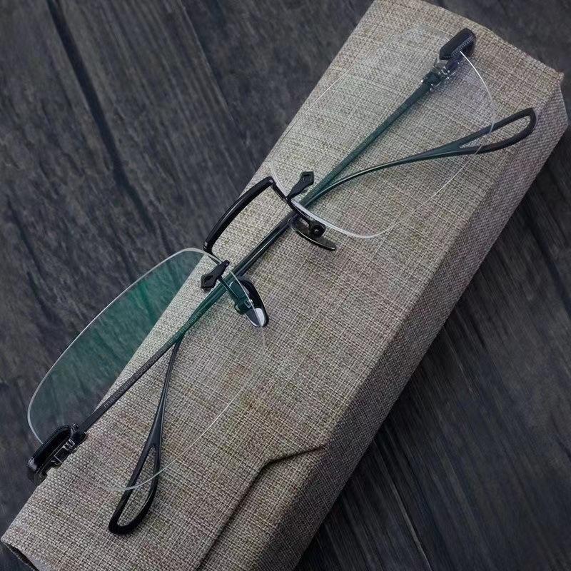 

Business Rimless Blue Light Blocking Glasses For Men - Anti-Blue Ray Flat Lens Computer Phone Glasses 1