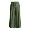 Women High Waist Wide Leg Pants Summer Casual Loose Fit Trousers with Pockets Elastic Waist Drawstring Outdoor Lightweight
