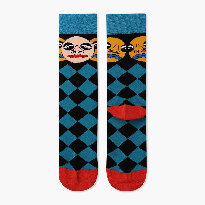 Autumn/Winter Couples Skateboard Sox Creative Abstract Art Harajuku Hip Hop Streets Tide Socks Colorful Funny Socks Skarpetki