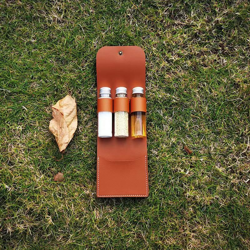 Travel Spice Kit Storage Bag With Spice Jars Hiking Spices Set Mini Condiment Bottle Seasoning Bottle For Car Oil Pouch Spice