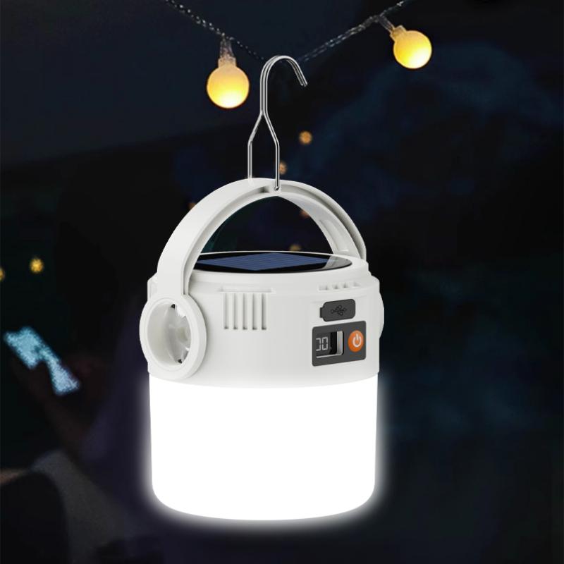 New Solar Powered Rechargeable Lithium Battery Tent Multi Functional Handheld Long Range Outdoor Retro Camping Light Atmosphere
