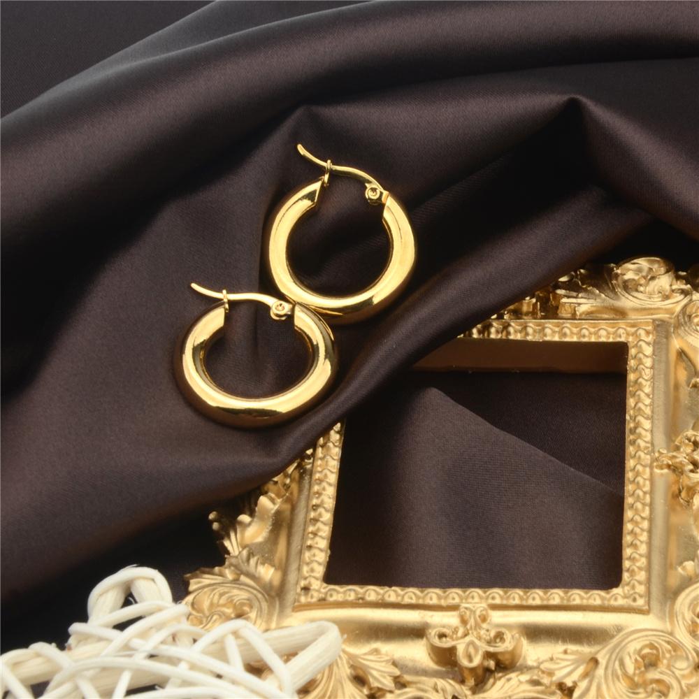 BTEN New 2 color classic 316L stainless steel popular earrings solid weight smooth 20-30mm earrings fine polished smooth