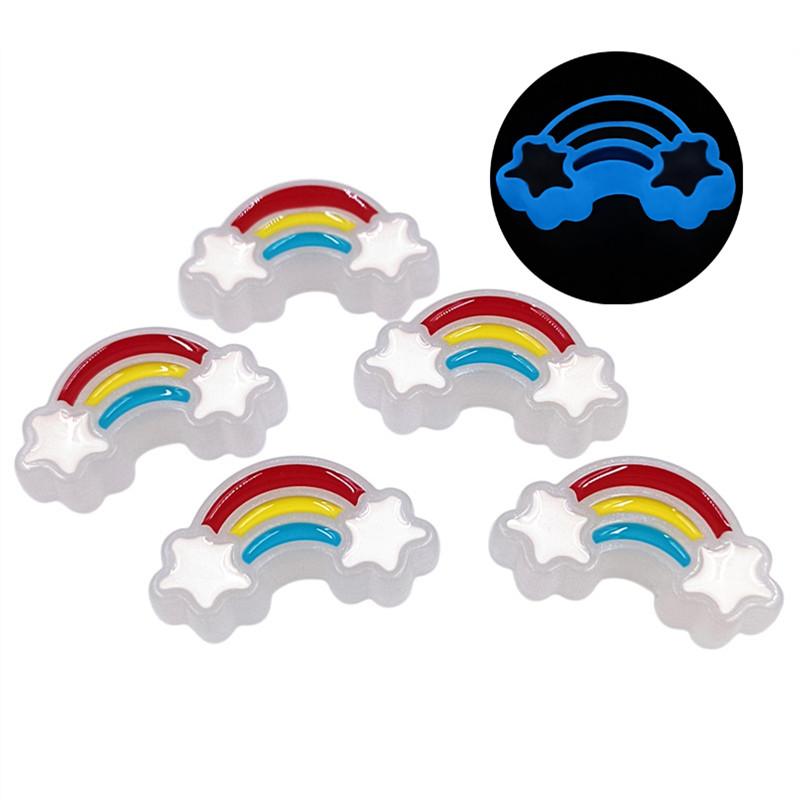 Hanmade Light Drop Oil Acrylic 5pcs Bracelet Marking Luminous Rainbow Jewelry Accessories Fashion for Necklace Loose Beads