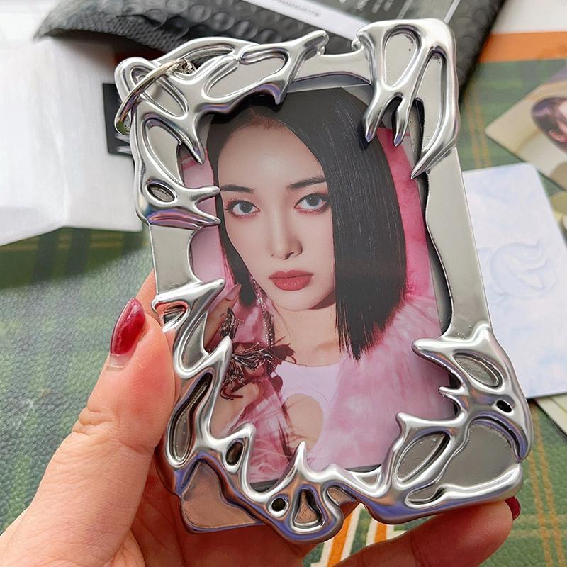 Original Design Electroplate Plasitic Frame Kpop Idol Photocard Holder Creative 3 Inch Photo Card Holder Photo Sleeve