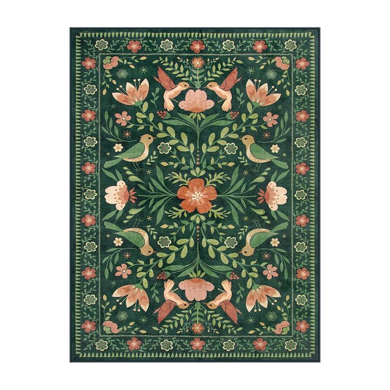 High Density Short Pile Non-slip Living Room Carpet Bedroom Rug Large Area Retro Home Decoration Floor Mat