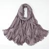 Fashion Cotton Linen Scarf Crinkle Design Hijab Middle Eastern Scarf Wrap Popular Solid Dubai Headwrap