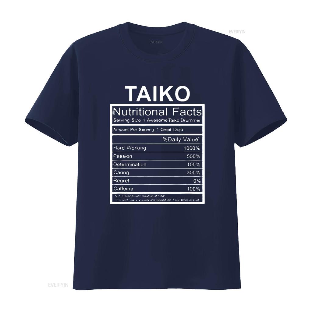 Mens Funny Taiko Nutritional Facts Practice Drummers T Shirt Black Small vintage Washed homme streetwear designer clothes