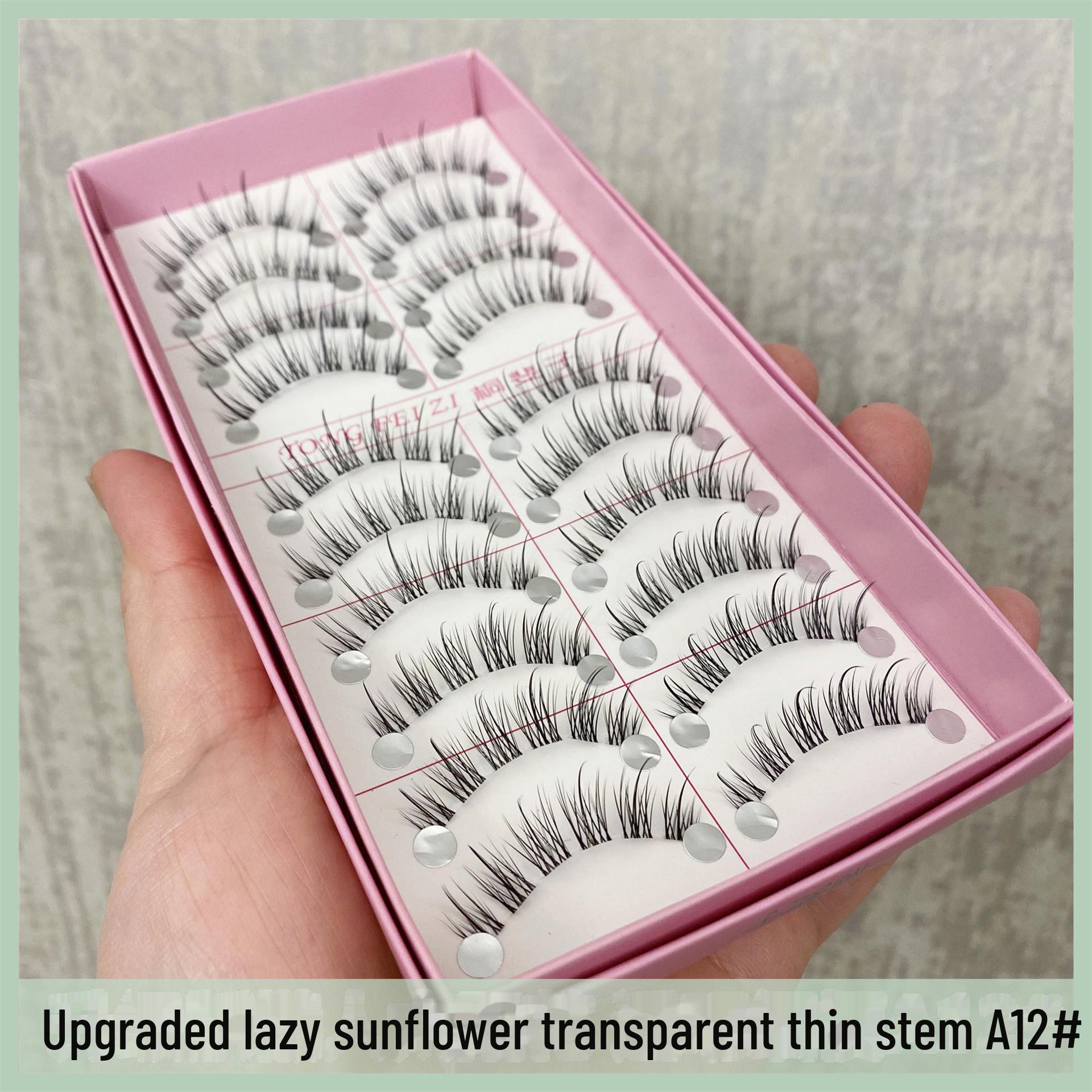 

10 пар ленивых подсолнухов натуральные легкие накладные ресницы с прозрачным основанием