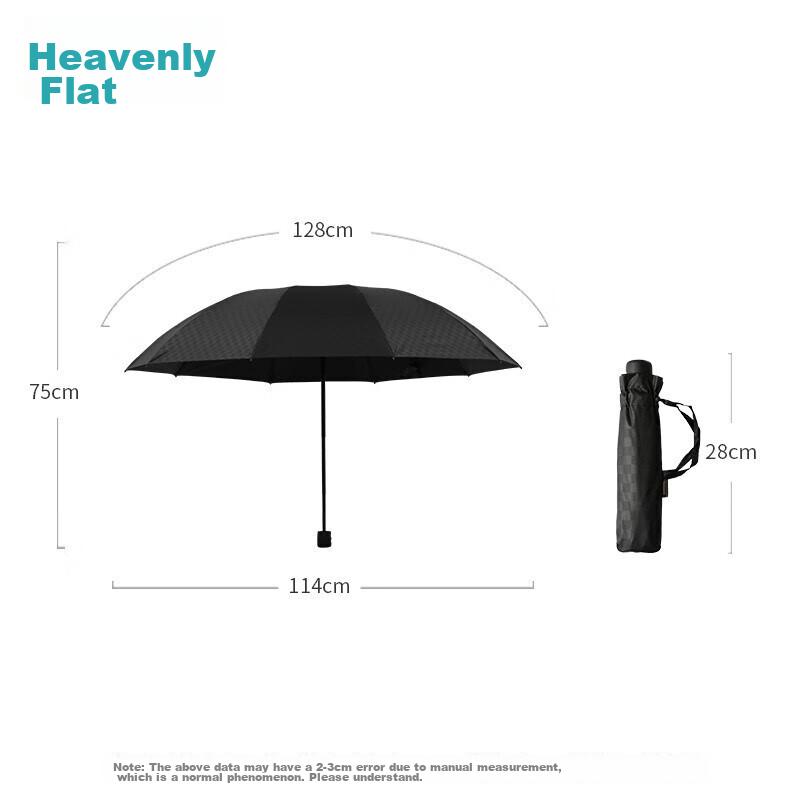 Double-Person Umbrella, Triple-Fold, 10-Rib, Extra-Large, Simple And Classic Design, Foldable And Portable, Black