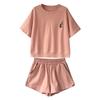 Casual Sports Suit for Women Summer Korean Style Large Size Loose Embroidered Shorts Two-piece Set for Women