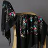 300g Faux Cashmere Embroidered Plum Blossom Scarf, Women's Ethnic Travel Wrap - Warm New Year Holiday Shawl