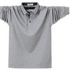 Extra Large Men's Long Sleeve Polo Shirt - Turn-Down Collar, Plus Size, Loose Fit, Business Style