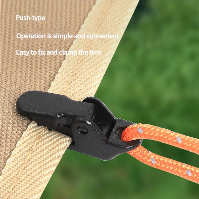 10/20Pcs Press Lock Mini Alligator Clips Non-Slip Tent Clamps for Tarp Windproof Rope Fixing Outdoor Camping Accessories Secure Grip