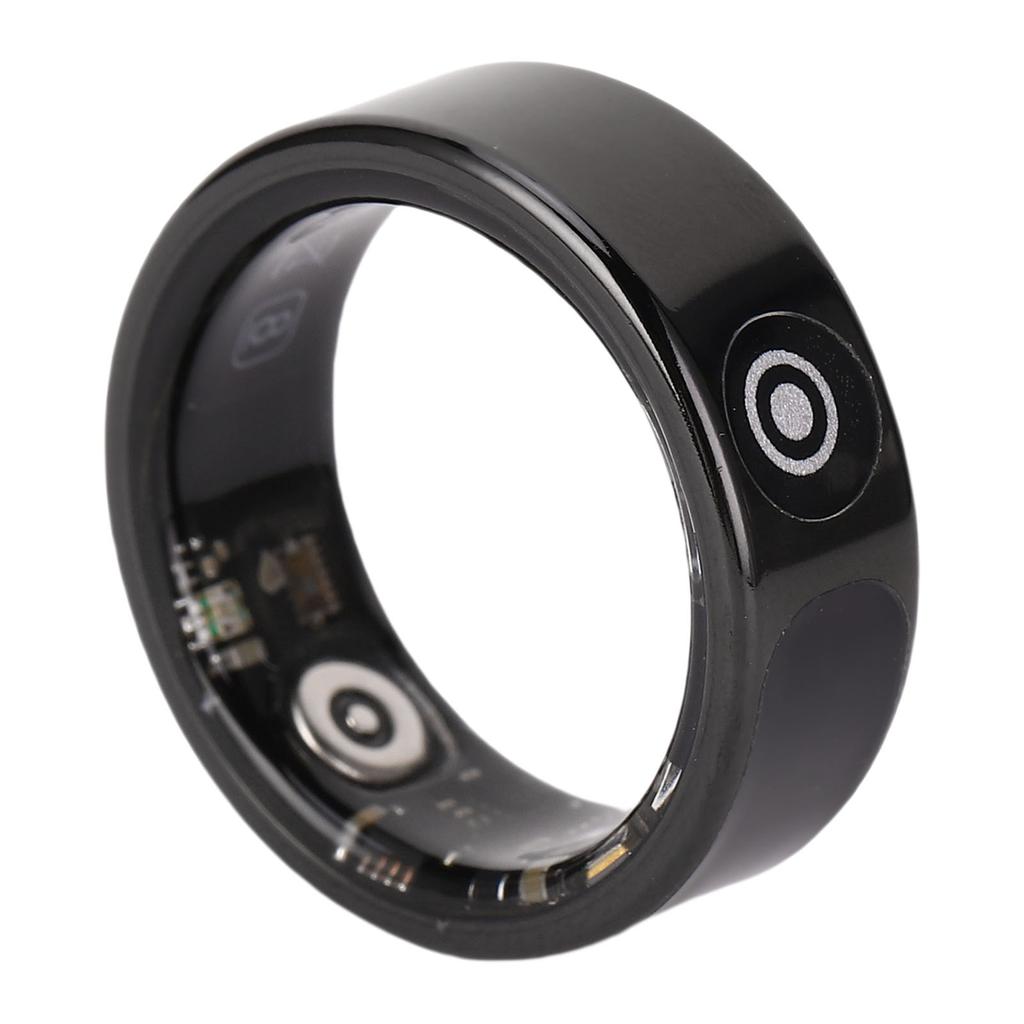 Smart Ring Black Step Counting IP68 Water Proof Smart Sleep Ring with Touch Display Screen Gesture Control for Sports