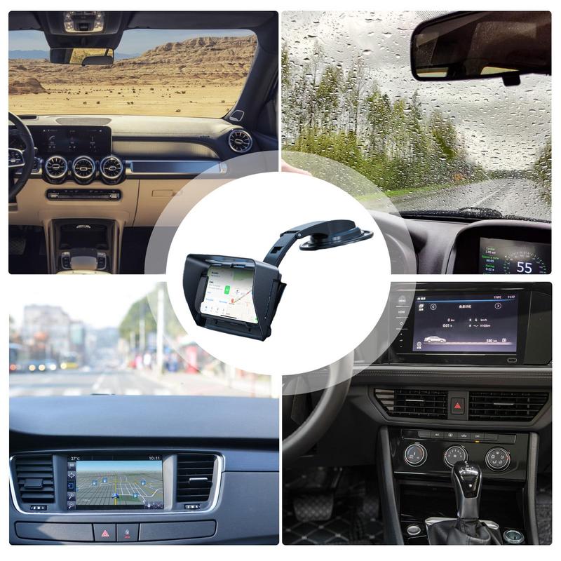 Car Sunshade Cell Phone Holder Sunshade Phone Mount Gravity-Based Sunshade Dashboard Suction Cup Cradle For Vehicles Cars Rvs