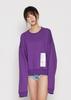 FLASTTIC Cropped Oversized Fleece-Lined Sweatshirt / Purple