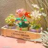 Non-Toxic Rose Flower Building Block Brick Eternal Bouquet Prickly Pear Model Plant Decoration Educational Toy For Kids Birthday Gift