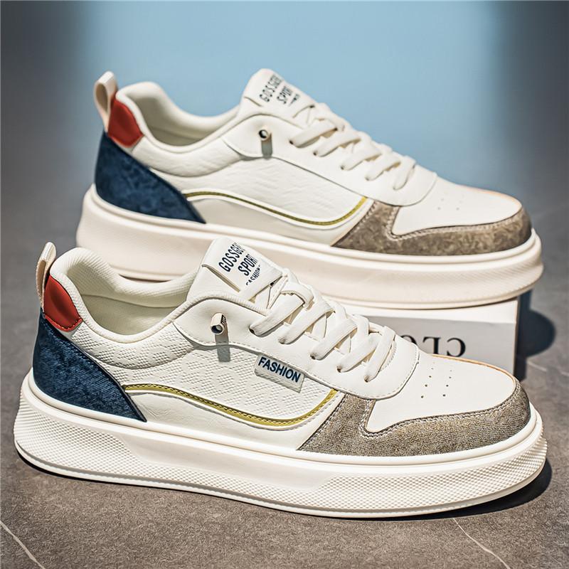 Spring leather waterproof and non-slip lightweight sports soft-soled casual board shoes