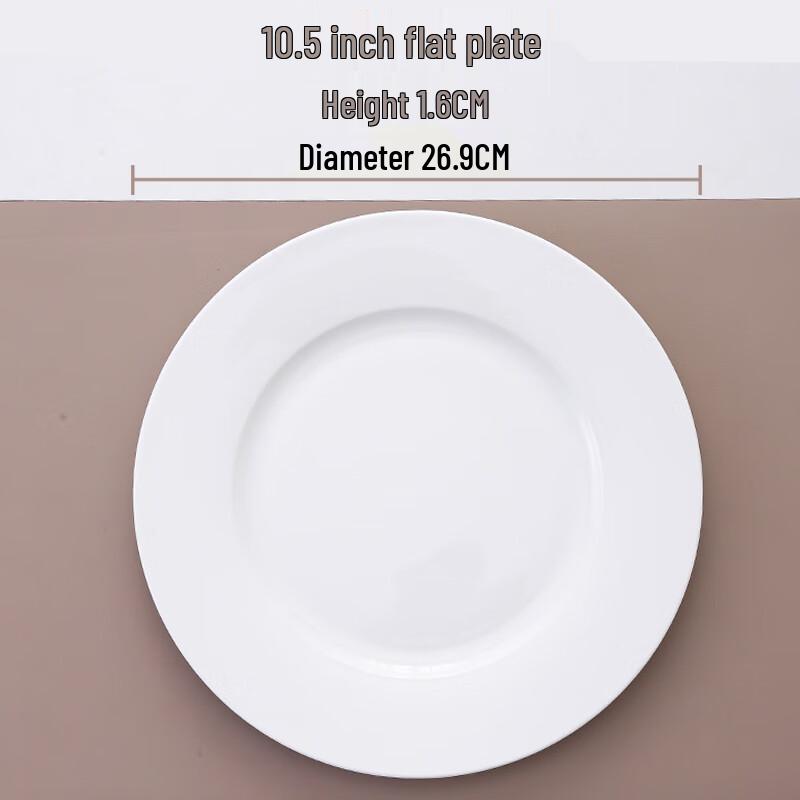 Pure White Ceramic Dinner & Steak Plate