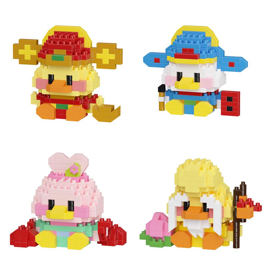 Serie Rățușcă Drăguță Desene Animate Blocuri de Construcție Jucării pentru Copii Micro Blocuri Jucării Animale Decorațiuni Norocoase DIY Pentru Anul Nou