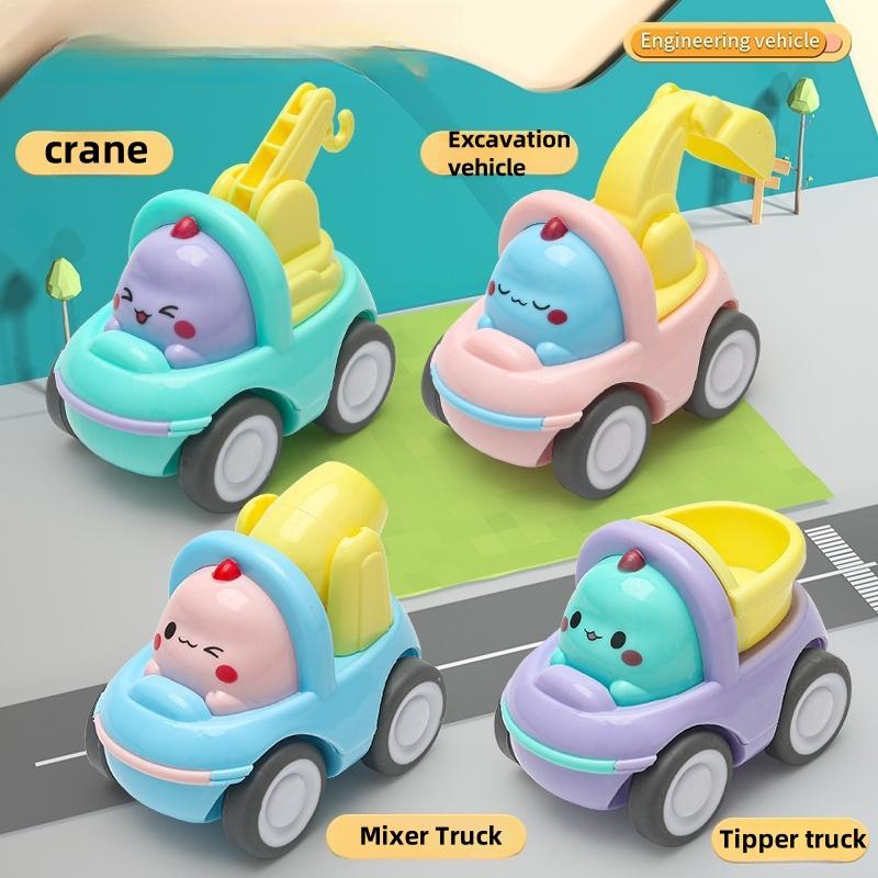 Милая инерционная игрушечная машинка для детей, машинка строительной техники для малышей, мультяшная игрушка для мальчиков и девочек, набор из четырех игрушек-головоломок