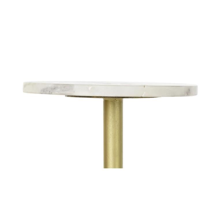 Side Table - Elegance - Golden - Metal - White Marble - 27x27x62 Cm