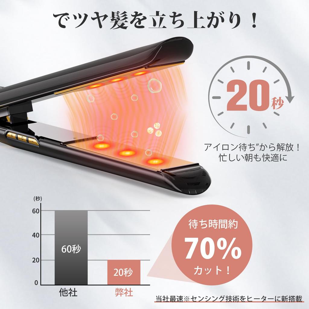 Straightening Hair Iron Beautiful Hair with AI Smart Temperature Professionally and 300 Million Negative Hair Iron with 5 Temperature Settings Fast
