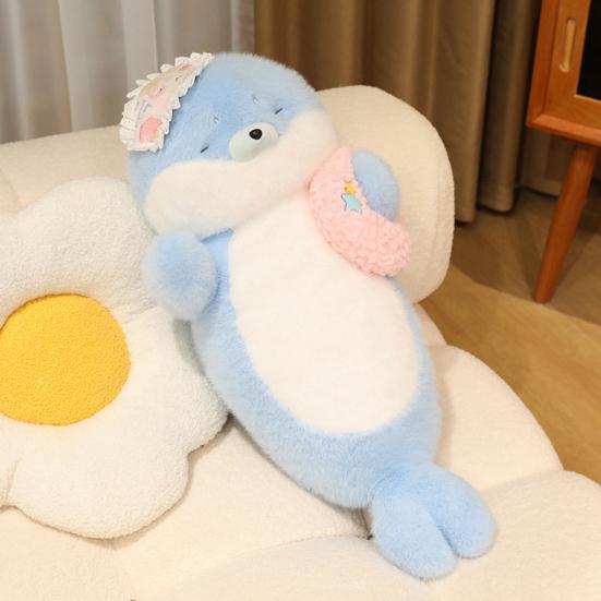 70CM Seal Doll Plush Body Pillow 70cm Soft Stuffed Elongated Seal Pillow for Sleeping Back
