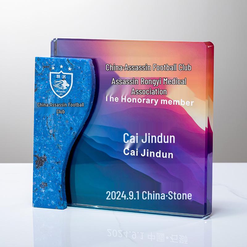 Elegant Crystal Employee Excellence Trophy for Annual Team Awards