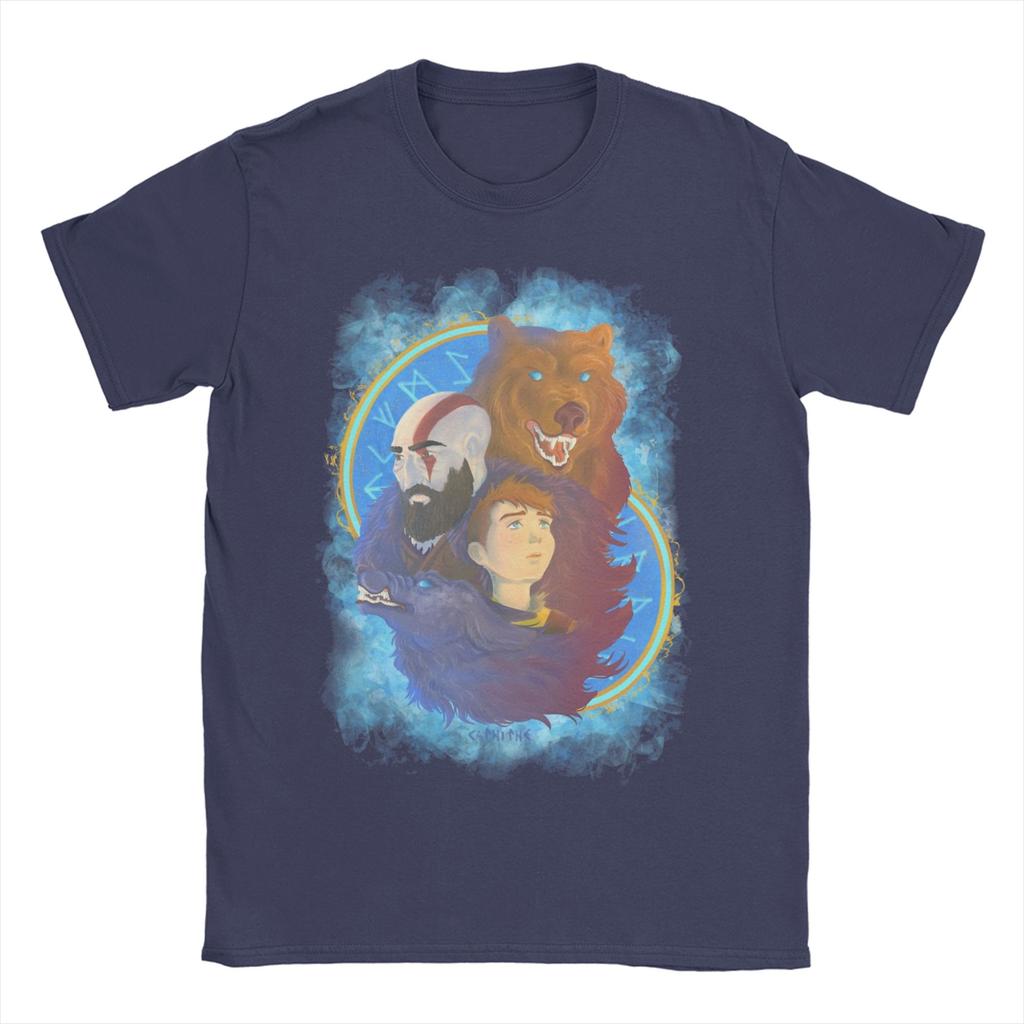 God of War Kratos Survive Game Unisex Women T Shirts Casual Tees Short Sleeve Round Neck TShirts Pure Cotton Plus Size Clothes