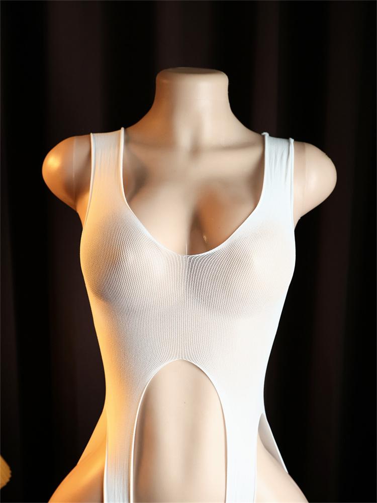 Fischernetz Dessous Set BDSM Körperstrümpfe Schrittlos Sex-Strumpfhose Transparent Offen Damen Unterwäsche Erotisches Kostüm Teddy Babydoll Body