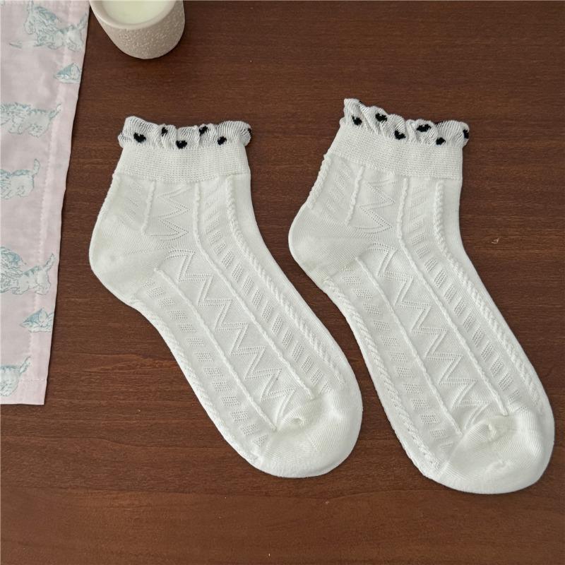 Ladies Spring and Summer New Sweet Bow College Style Leisure Boneless Short Tube Socks